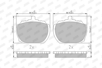 BREMSBELAGSATZ SCHEIBENBREMSE JURID 571233J 1