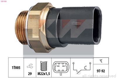 Przełącznik termiczny, wentylator chłodnicy KW 550 103