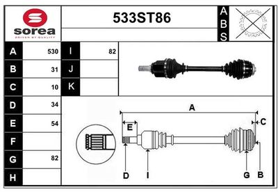 STARTCAR 533ST86 Полуось в сборе для MINI MINI (F55) One