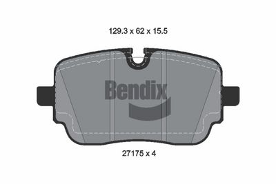 комплект спирачно феродо, дискови спирачки BENDIX Braking BPD2677