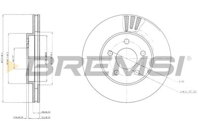 Тормозной диск BREMSI CD7376V для CHRYSLER ES
