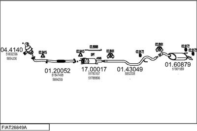 SISTEM DE ESAPAMENT MTS FIAT26849A018904