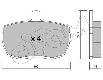Zestaw klocków hamulcowych, hamulce tarczowe CIFAM 822-016-0