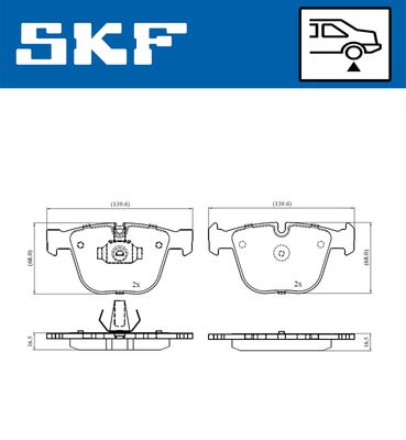 Комплект тормозных колодок, дисковый тормоз SKF VKBP 90471 для BENTLEY AZURE