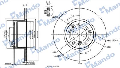 спирачен диск MANDO MBC035356