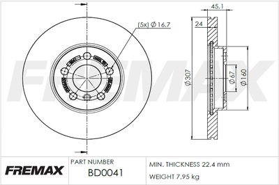 FREMAX BD-0041 Тормозной диск 
