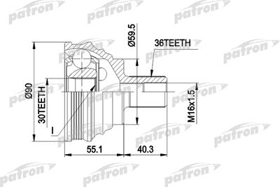 Шарнирный комплект, приводной вал PATRON PCV1467 для SEAT TOLEDO