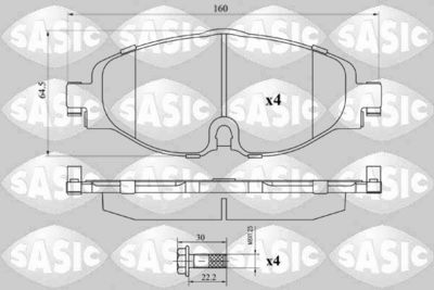 Zestaw klocków hamulcowych, hamulce tarczowe SASIC 6210113