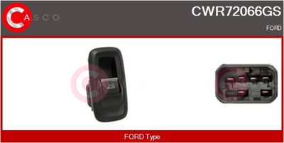 CASCO CWR72066GS Кнопка стеклоподьемника  для FORD  (Форд Екоспорт)
