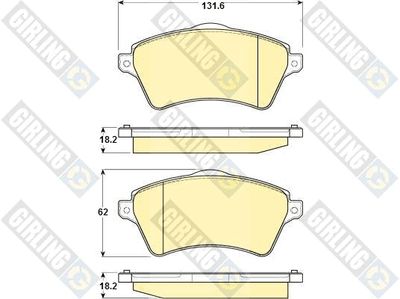 GIRLING 6114731 Тормозные колодки и сигнализаторы  для LAND ROVER FREELANDER I (L314) 2.5 V6 4x4