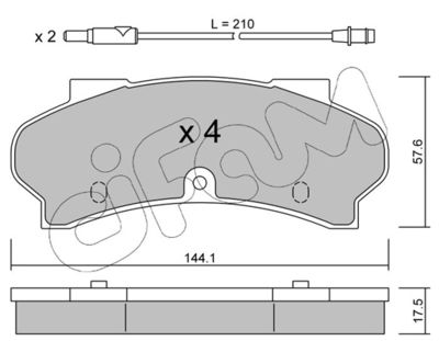 Комплект тормозных колодок, дисковый тормоз CIFAM 822-017-1 для PEUGEOT J9