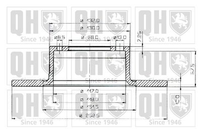 Тормозной диск QUINTON HAZELL BDC3133 для LADA TOSCANA