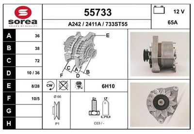 GENERATOR / ALTERNATOR EAI 55733