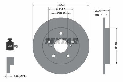 Тормозной диск TEXTAR 92164103 для BYD F5
