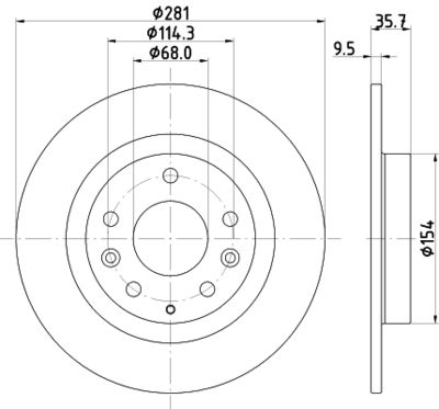 Тормозной диск MINTEX MDC2821C для MAZDA CX-3