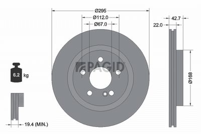 Brzdový kotouč PAGID 55869NC
