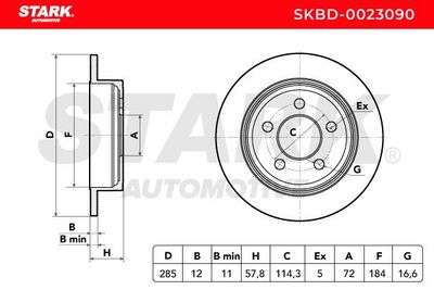 спирачен диск STARK SKBD-0023090