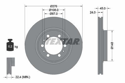 Тормозной диск TEXTAR 92079800 для GREAT WALL PEGASUS
