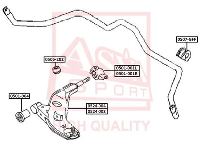 ASVA 0507-GFF Втулка стабилизатора  для MAZDA 626 V Station Wagon (GW) 2.0 Turbo DI
