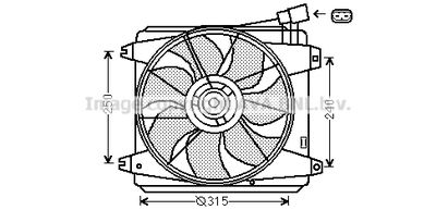 Вентилятор, охлаждение двигателя AVA QUALITY COOLING TO7554 для CITROËN C1