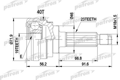 PATRON PCV1280 ШРУС  для CHEVROLET MATIZ (Шевроле Матиз)