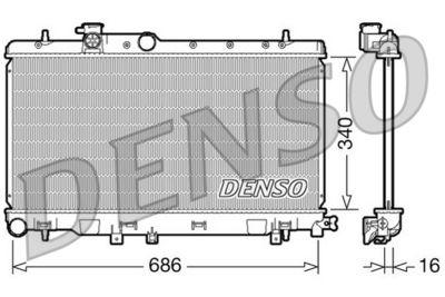 Радиатор, охлаждение двигателя DENSO DRM36006 для SUBARU IMPREZA