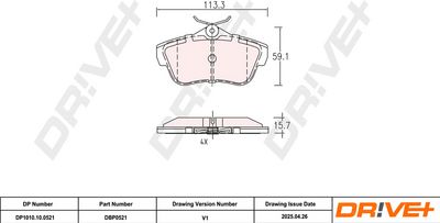 BREMSBELAGSATZ SCHEIBENBREMSE DR!VE+ DP1010100521 2