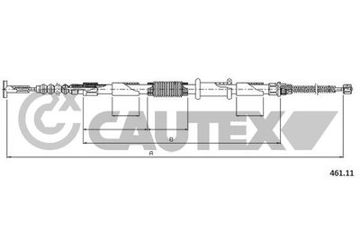 CAUTEX 019042 Трос ручного тормоза  для ALFA ROMEO 145 (Альфа-ромео 145)