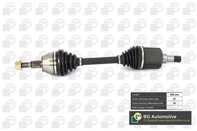 Приводной вал BGA DS2350L для FORD C-MAX