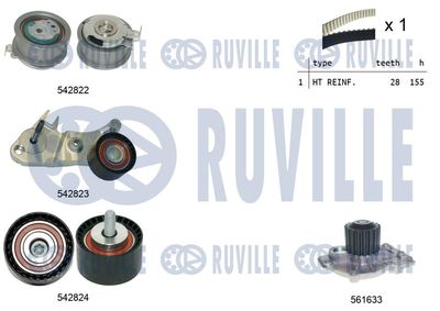 Водяной насос + комплект зубчатого ремня RUVILLE 5505021 для VOLVO XC40