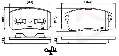 Комплект тормозных колодок, дисковый тормоз COMLINE ADB32125 для MITSUBISHI COLT