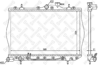 Радиатор, охлаждение двигателя STELLOX 10-25302-SX для HYUNDAI ACCENT