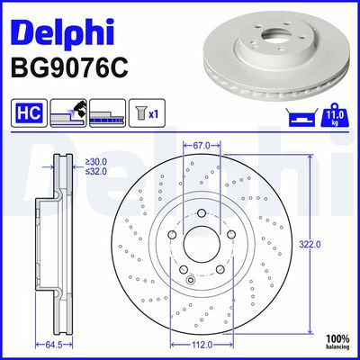 спирачен диск DELPHI BG9076C