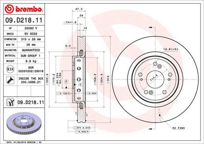 BREMBO Bremsscheibe PRIME LINE - UV Coated (09.D218.11)