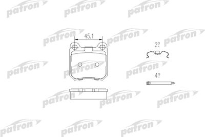 Комплект тормозных колодок, дисковый тормоз PATRON PBP525 для OPEL SENATOR