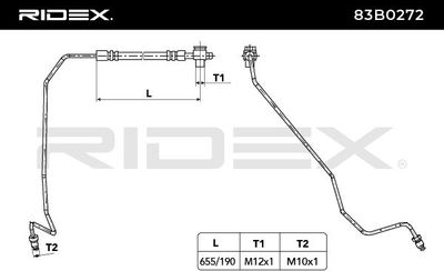 спирачен маркуч RIDEX 83B0272