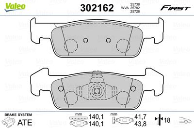 Brake Pad Set, disc brake 302162