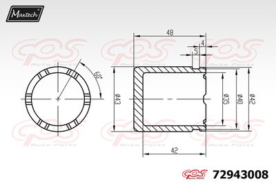 Поршень, корпус скобы тормоза MAXTECH 72943008 для NISSAN VANETTE