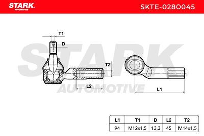 накрайник на напречна кормилна щанга STARK SKTE-0280045