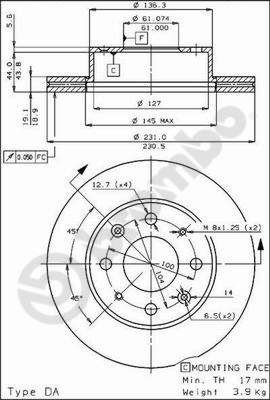 BREMBO 09.3104.10 Тормозные диски для HONDA PRELUDE II (AB)