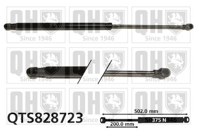 Газовая пружина, крышка багажник QUINTON HAZELL QTS828723 для NISSAN QASHQAI