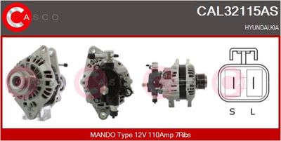 Генератор CASCO CAL32115AS для KIA SORENTO