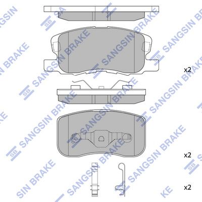 Комплект тормозных колодок, дисковый тормоз Hi-Q SP1680 для MITSUBISHI COLT