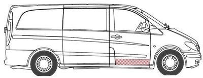 Deur reparatieset Voor Rechts (kanaal) past: MERCEDES VITO / VIANO W639 09.03-10.10