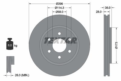Тормозной диск TEXTAR 92199603 для NISSAN XTERRA