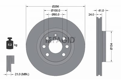 спирачен диск PAGID 52415NC