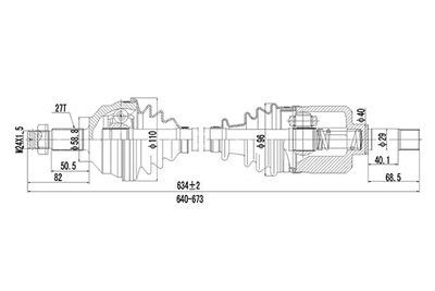 Приводной вал DYNAMATRIX DDS210072 для CITROËN JUMPY