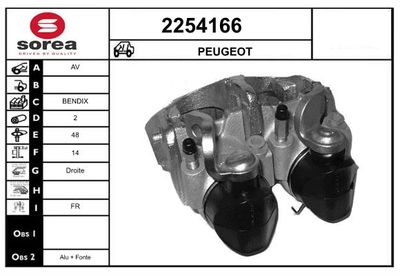Тормозной суппорт EAI 2254166 для PEUGEOT J9
