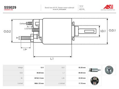 Solenoid, startmotor AS-PL SS5029
