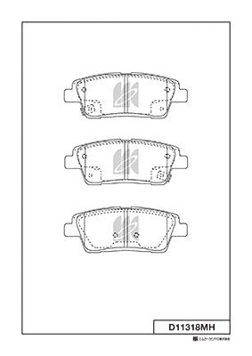 Комплект тормозных колодок, дисковый тормоз MK Kashiyama D11318MH для KIA K9